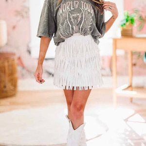 White Fridge Skirt - Hazel & Olive, Medium NEW, Bridal